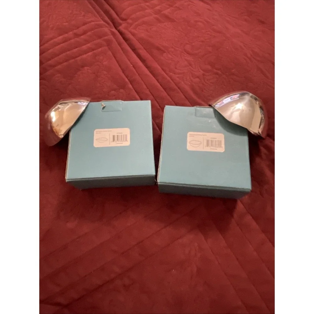 2- Nambe Tri Corner & Butterfly Small Bowls Silver Alloy Metal MT0809 & MT0808